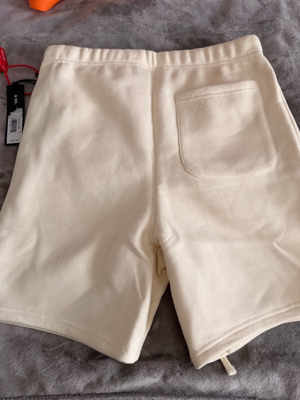 G WEST Cream Drawstring Shorts - Picture 3 of 5